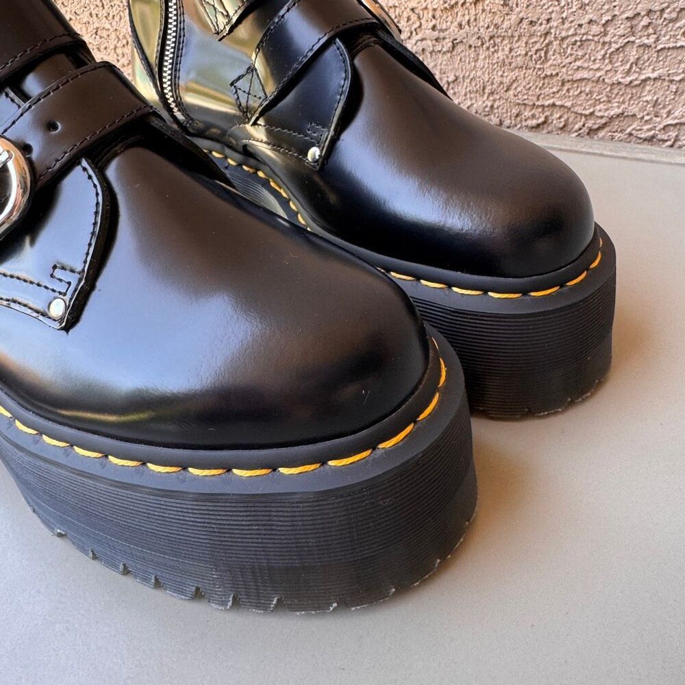 Dr. Martens Jadon Max Hardware HDW Platform Boots Womens 8 Straps Buckles Black - Picture 15 of 16